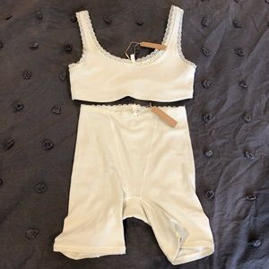 SKIMS LACE POINTELLE SET IN BONE (XS-S)🤍